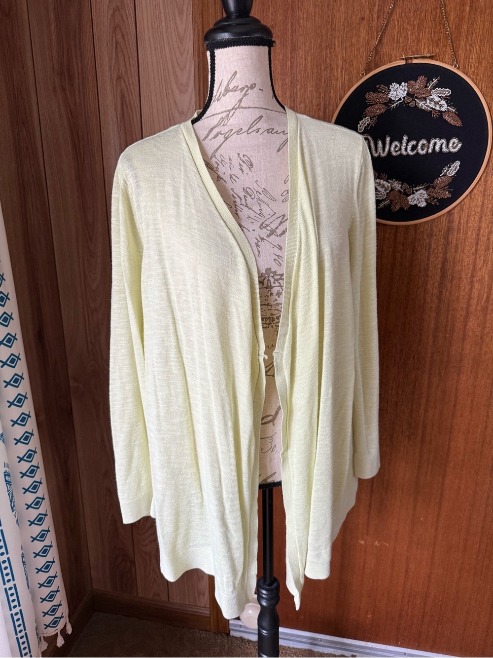 LOFT Pale Yellow Open-Front Women's Cardigan